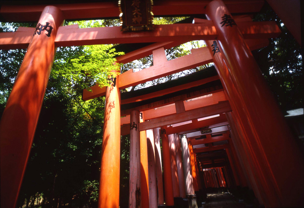 Fushimi Inari Shrine in Kyoto. Inari was a Japanese kami that was equated with a Buddhist dakini.