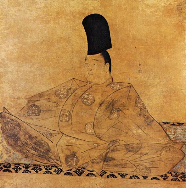 Portrait of Emperor Go-Toba (1180-1239). This realistic style of portraiture was common in the Kamakura period.